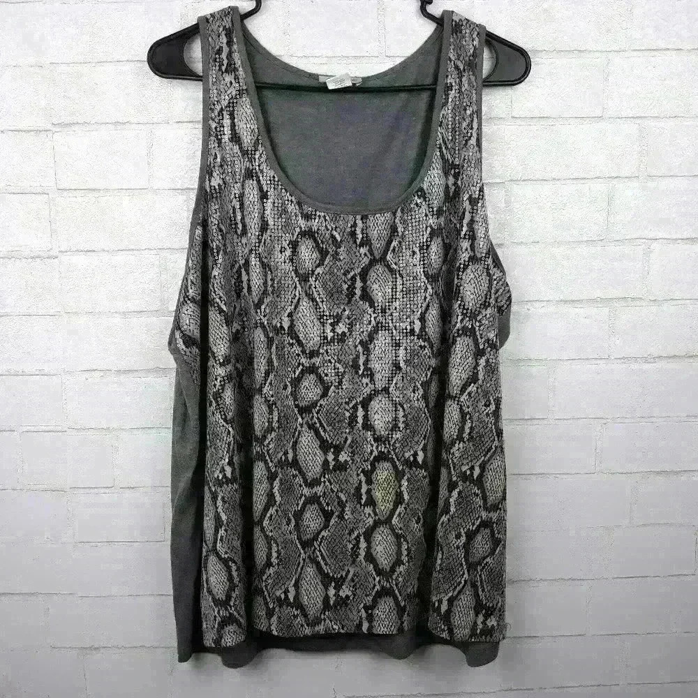 Lia Lee Sparkly Sequin Snake Skin Print Ta…